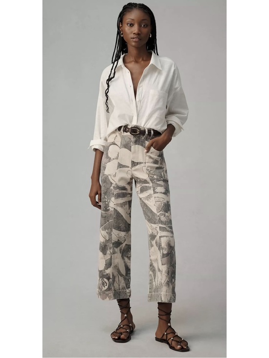 Pilcro Pants - Anthropologie Pilcro The Skipper High-Rise Crop Camo Wide-Leg Pants - Size 25